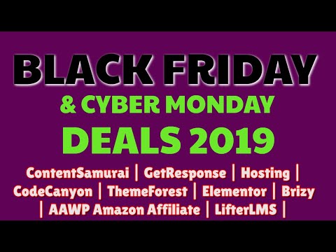 Best Black Friday Deals 2019 | WordPress | Hosting | ContentSamurai | GetResponse | Elementor